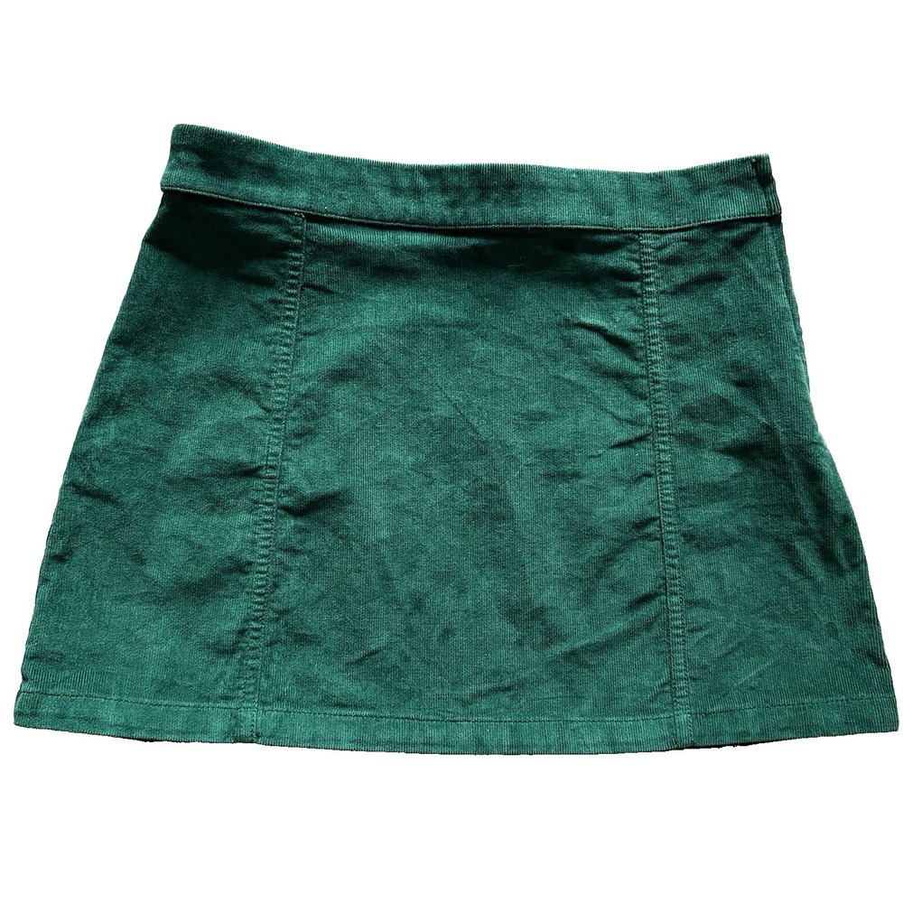 J Crew Crewcuts Corduroy Skirt Girl XL 14 Christmas Green A Line Short Mini Wale
